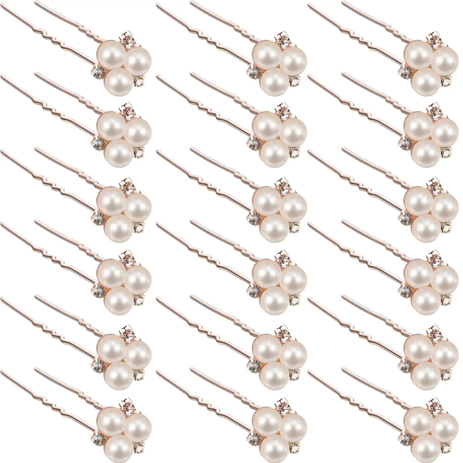 18 count  Hair Pins Bridal Wedding Hair Accessories  Bobby Pin for Brides Bridesmaids Flower Women Girls(Rose )