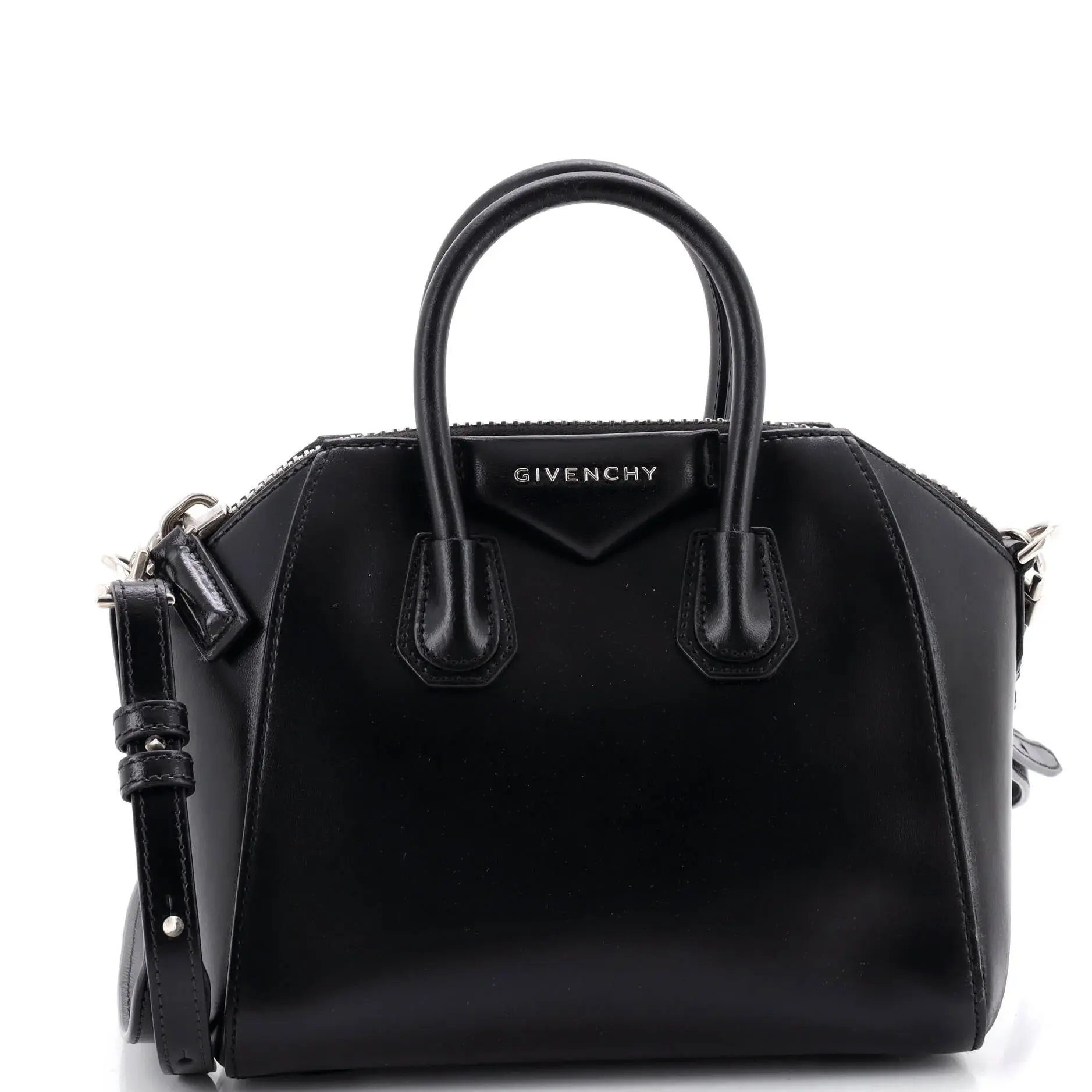 Pre-owned GIVENCHY Leather Top Handle Bags Antigona Bag Glazed Mini by Rebag