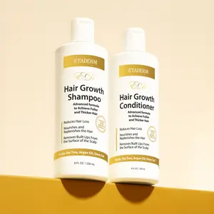 ETADERM Hair Growth Shampoo & Conditioner - Water-Free Aloe Vera with Biotin, Argan Oil & Apple Stem Cells - Sulfate-Free 12 oz Duo for Fuller Thicker Hair