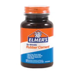 Elmerft.s Products Inc EPIE904 Rubber Cement- Plastic Bottle w- Brush- 4 oz.