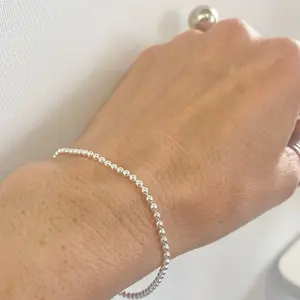 Sterling Silver 925 Ball Small Bracelet Size 7” 2mm