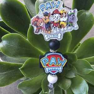 Paw Patrol badge reel with beads