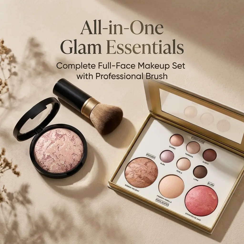 Multifunctional Makeup Palette Set (Shade 03#) – Portable, All-in-One Kit for Stage, Natural, and Nude Looks Primrose Rose-Inspired Eyeshadow Palette