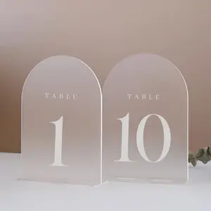 Wedding Table Numbers, 5x7 inch Mirror Arch Table Numbers with Stands, Gold Table Sign Stands 1-20 Printed, Table Number for Wedding Reception, Event, Party, Restaurant, Rustic Design