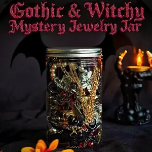 Gothic Witch Jewelry Jar |with Rings, Earrings, Necklaces, Bracelets Gift Box | Witchcraft, Occult, Dark Magic Jewelry | Bronze Decorative Gothic Jewelry Organiser Evil jewelry organizer jewelry box Organiser Evil Tin