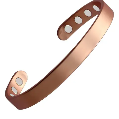 Unisex Simple Style Copper Bangle Bracelet, Trendy Minimalist Magnetic Cuff Bangle, All-match Vintage Jewelry As Birthday Gift for Friends, Elegant Minimalist Bangle, Trendy Bangles, Fashionable Bangles, Fashion Bracelets