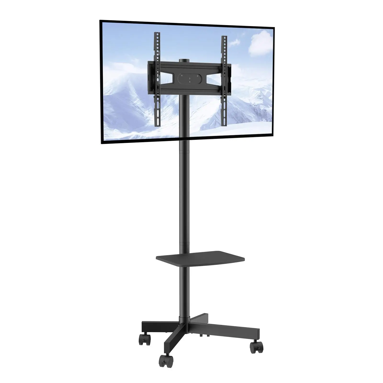 【SummerFinds】VEVOR Mobile TV Stand,  , Mobile TV Cart for 23 to 60 inch TVs, Height Adjustable Portable TV Stand with Wheels, with A Tray for Audio-Visual Devices, Rolling TV Stand with Mount for Bedroom, Living Room