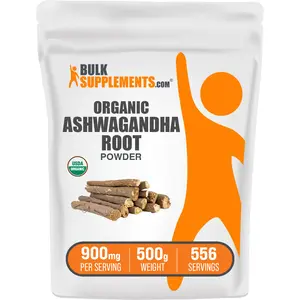 BulkSupplements - Organic Ashwagandha Root Powder - Certified Organic - Immune - 500g - 900mg per Serving