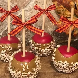 2 Faux mini Caramel Apples with Peanuts / Tier Tray Fall Decor / Fall / Harvest Thanksgiving