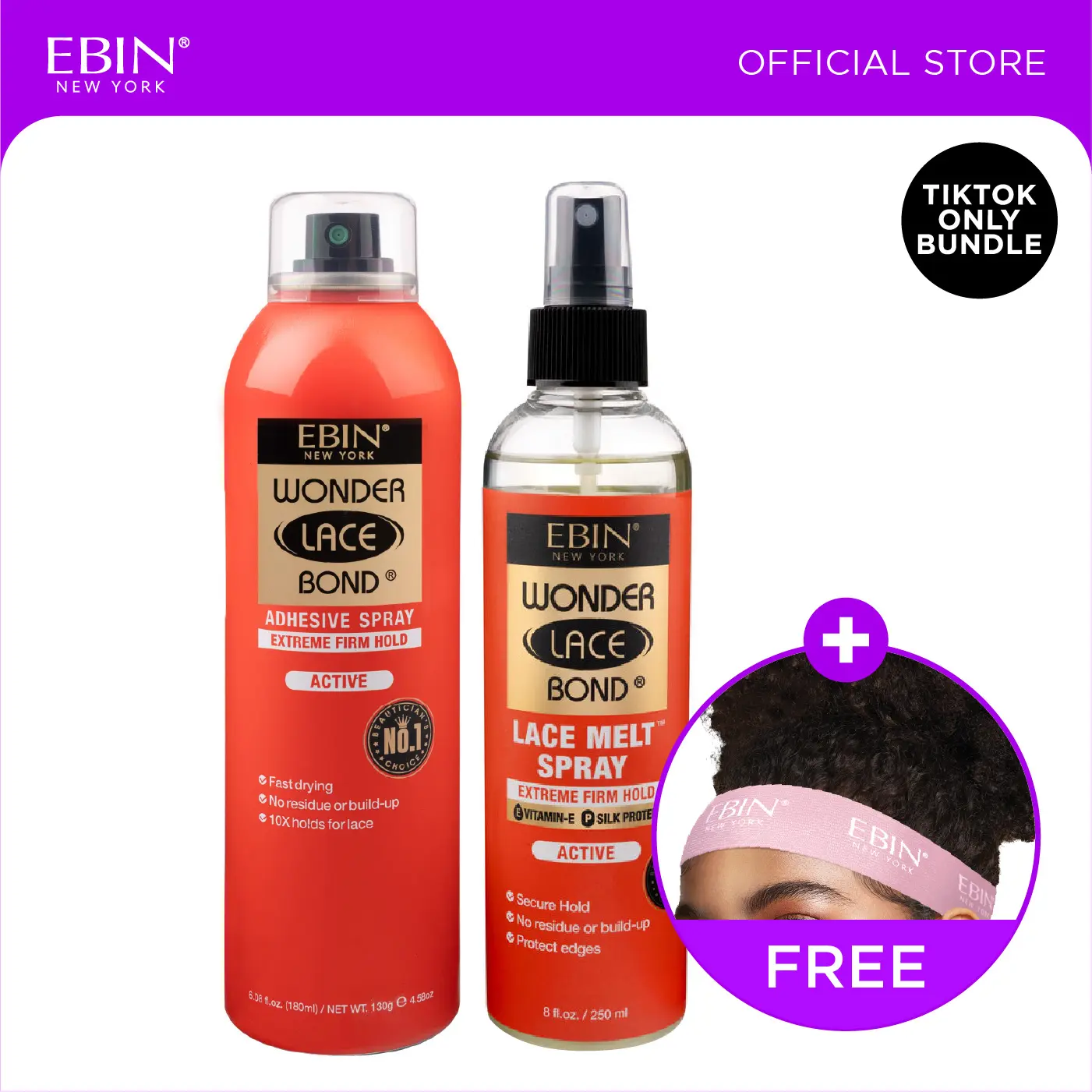 EBIN Adhesive Spray + Melt Spray Bundle with FREE Melting Band | Strong Hold, Seamless Melt, Flawless Finish EBIN Adhesive Spray + Melt Spray Bundle with FREE Melting Band | Strong Hold, Seamless Melt, Flawless Finish