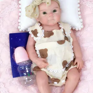 18-Inch Solid Silicone Girl Reborn Doll, Washable Baby Doll Toy, Best Gift for Kids, High-Quality Simulation Design, Realistic Rebirth Doll