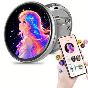 Digital Badge Anime Pins, Customizable Digital Pin Displays Audio Video & GIFs, Wearable Electronic Badge for Anime Con, Concert, Party, Bussiness, Ebadge for Ita Bag, Backpack