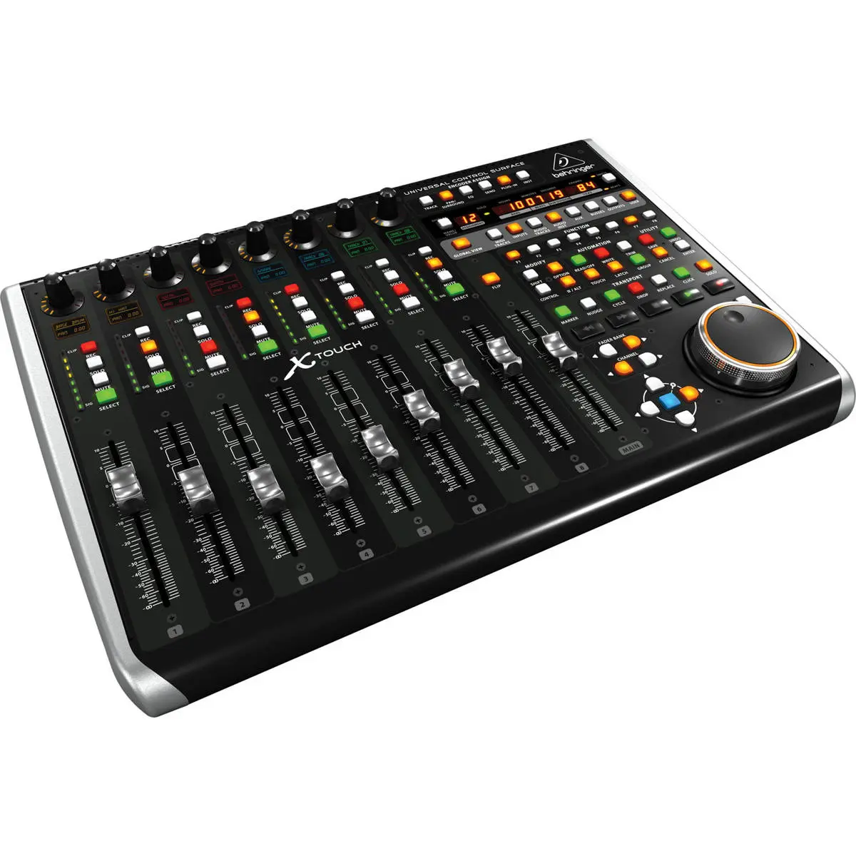 Behringer X-Touch Universal Control Surface with 9 Touch-Sensitive Motor Faders, LCD Scribble Strips and Ethernet/USB/MIDI Interface