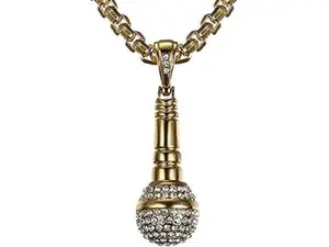 Microphone Shape Necklace Ins Style Hip Hop Rock Party Gift
