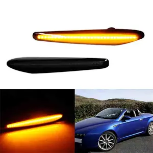 2PCS LED Dynamic Turn Signal Side Marker Light For Alfa Romeo 159 typ 939 2006 2007 2008 2009 2010 2011 2012 Replace OEM 60691105 60691106