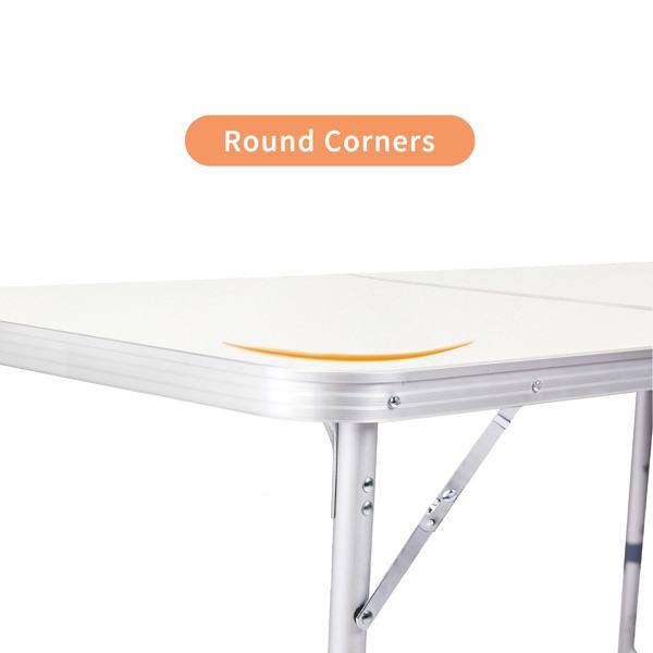 180 x 60 x 70cm Aluminum Alloy Folding Table White