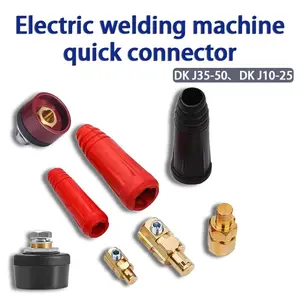 Dkj 10-25/dkj 35-50 European Fast Plug Socket, Pure Copper Material High Conductivity, Includes Hex Wrench, Fits Various Welding Machines