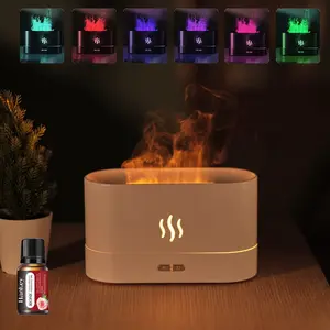 1 piece simulated flame essential oil diffuser, USB powered humidifier, Fragrance aroma humidifier, air humidifier aromatherapy machine, switchable mist, LED atmosphere light, decoration, suitable for bedroom, holiday gift