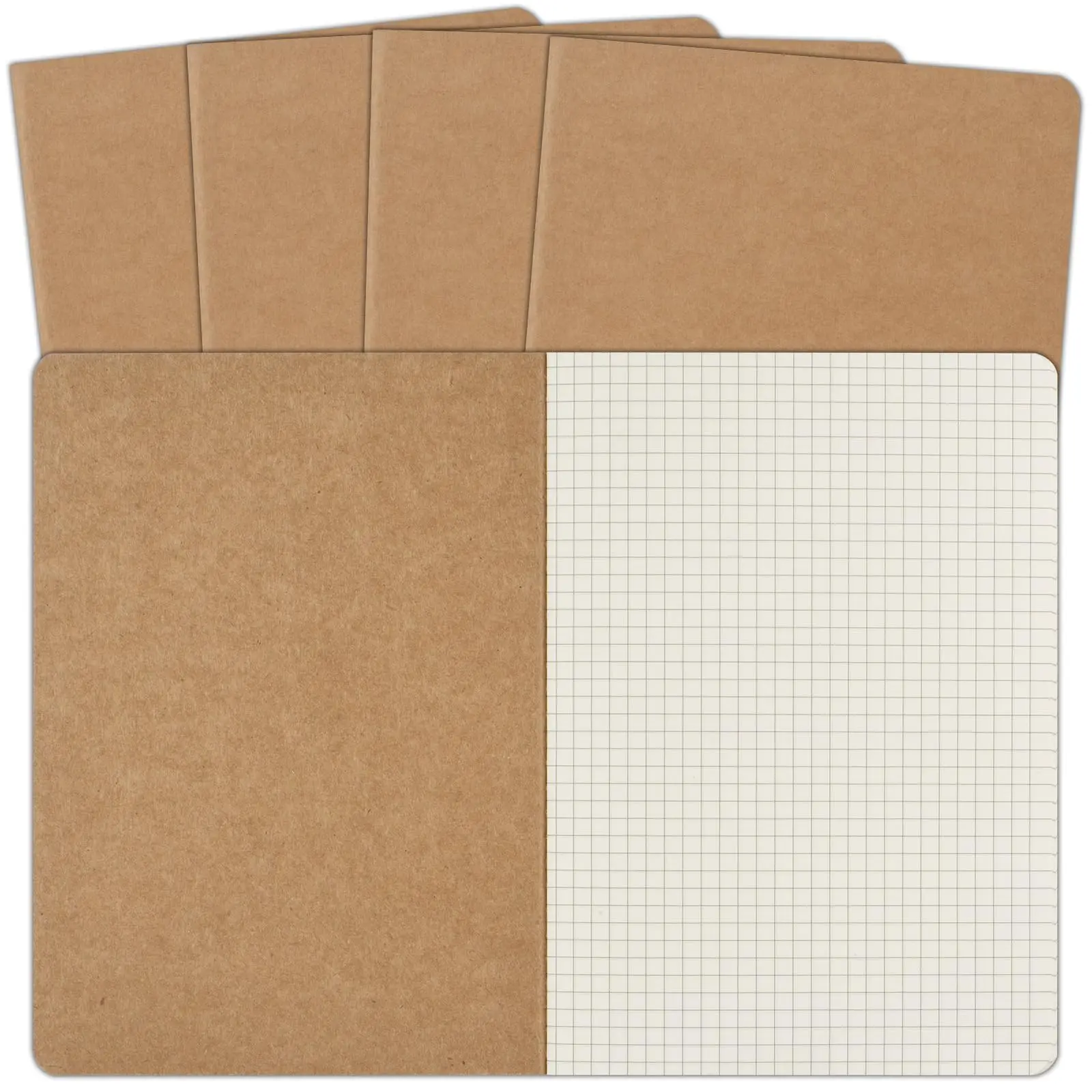 5 Pack A5 Notebooks Bulk  8.15x5.5 Inches Graph Paper Journaling For Work Composition School Journal Office 60 Pages
