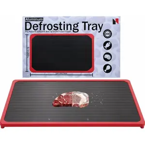 Large Defrosting Tray for Frozen Meat- Defrost Tray for Rapid Thawing-Quick Thawing Tray for Frozen Meat-Non-Stick Defrost Plate- Meat Defroster-Meat Defrosting Tray for Poultry,Fish etc