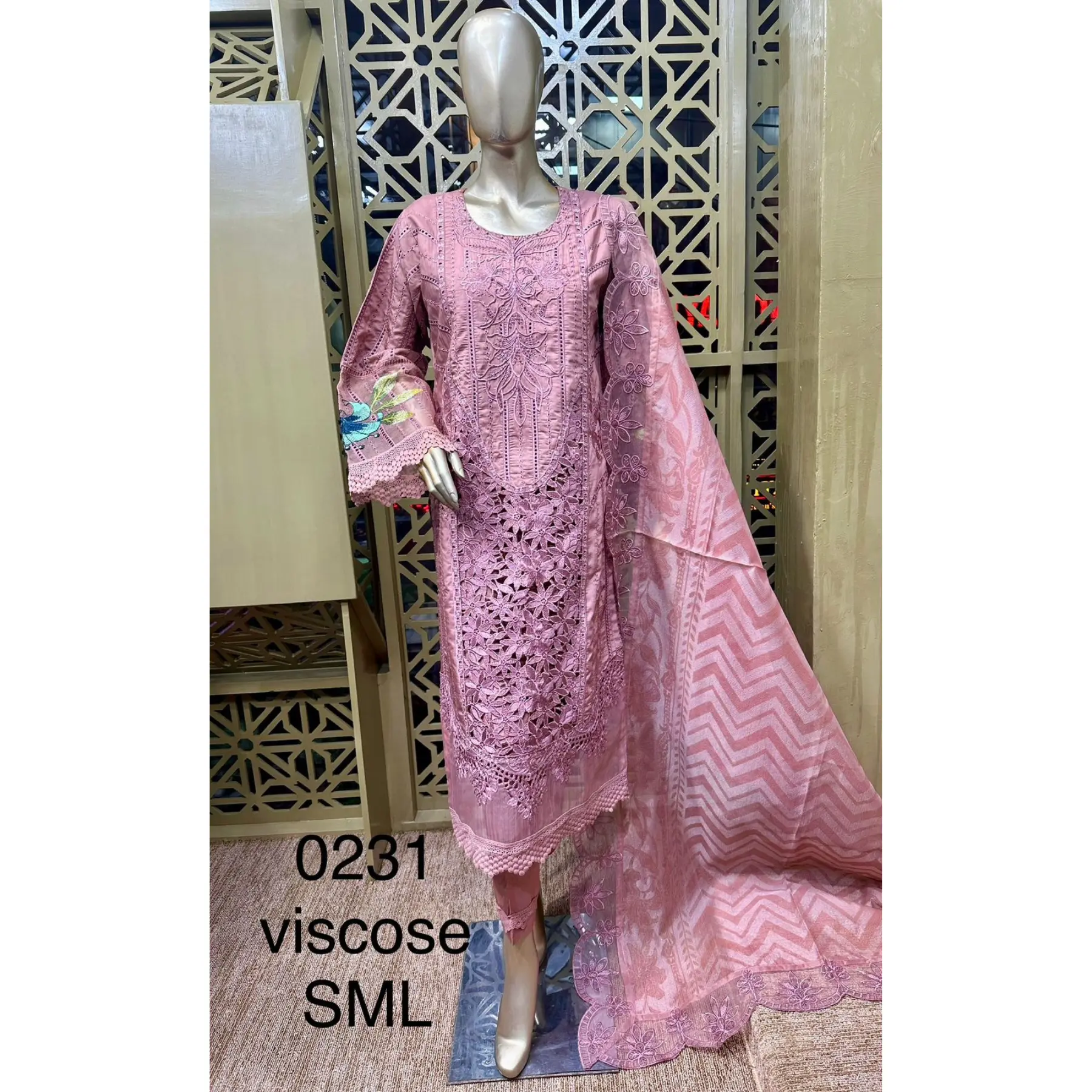 Luxury Organza Party Wear – 3-Piece Suit