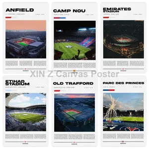 European top football stadium series canvas posters, vintage football culture wall art, suitable for men's bedrooms, gyms, dorm decorations, a must-have collection for football fans