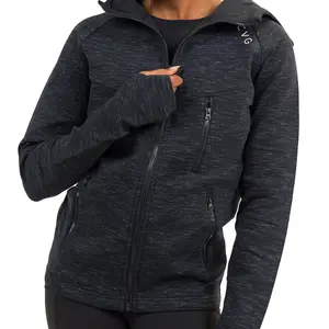 CVG Rest Day Zip Up Sweatshirt Charcoal Fitted Long Sleeve Winter Medium Plain Full-Zip Hoodie with Thumbholes & Pockets
