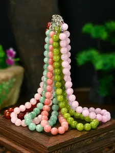 Natural Crystal Beaded Necklace, Quartz Crystals, Gemstones and Crystals, Boho Style Summer Vacation Necklace for Men and Women, Fashion Jewelry for Party, Daily Decor, Trendy All-match & Exquisite Jewelry for Birthday Gift