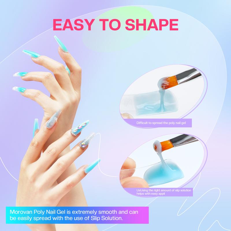Beginner Poly Gel Nail Kit: 15/8 Colors & UV Lamp | Complete DIY Nail Art Set for Home Use | Perfect for Women & Girls
