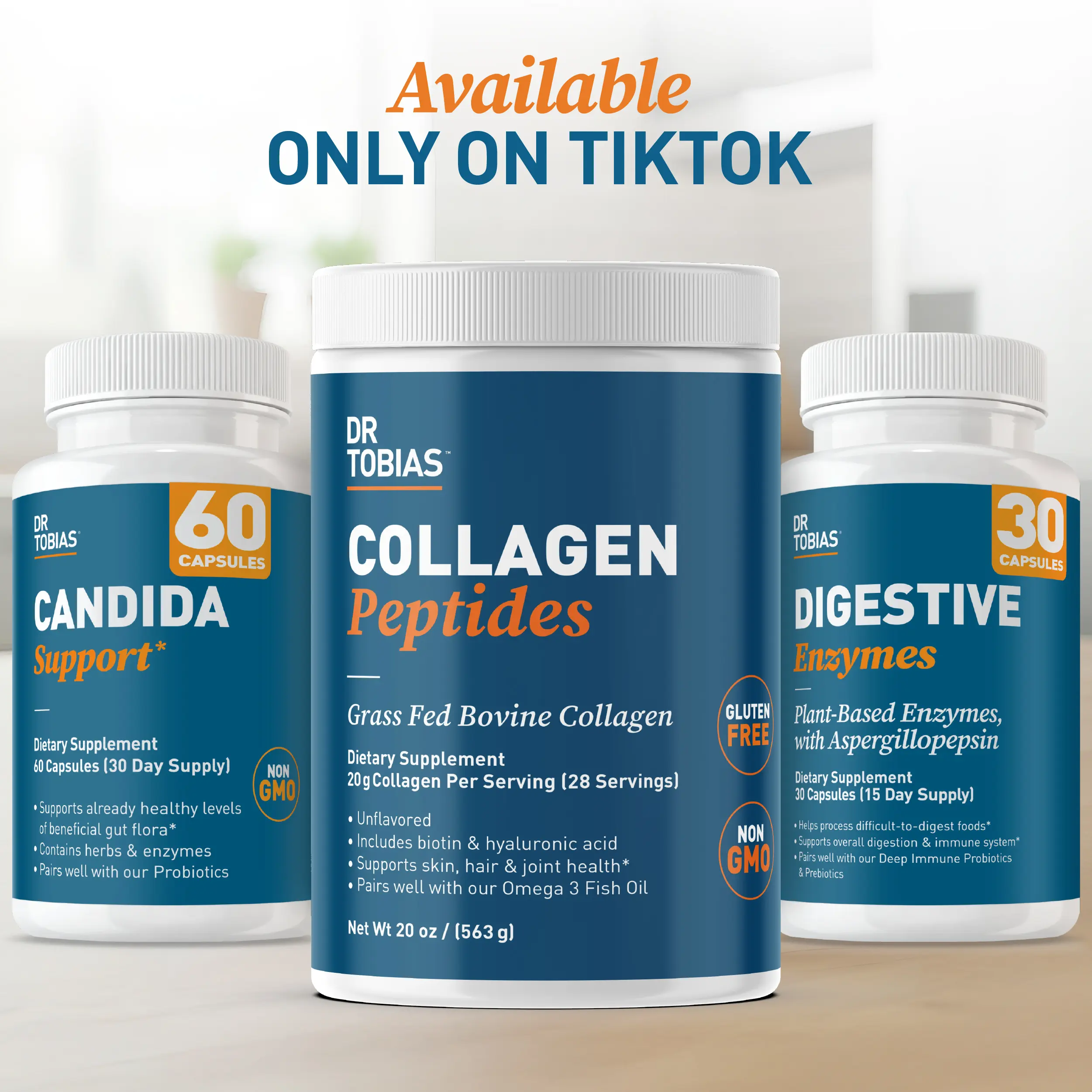 Gut Glow & Digestive Support Collagen Dietary Supplement Bundle Set, for Gut Health