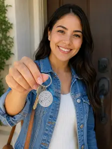 Retro Hecate Thallophos Keychain, Stainless Steel Round Pendant Key Ring, Unisex. This aesthetically styled witch accessory can be used as a charm for handbags, backpacks, or car keys, making it a unique gift for wives, girlfriends, moms, and spiritual je