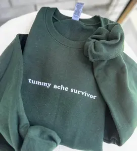 Tummy Ache Survivor Embroidered Sweatshirt, Cozy Fun Apparel, Chronic Illness, Gift for Her and Him, Stomach Pain Shirt, Daily Style Hoodie Shirt Sweatshirt
