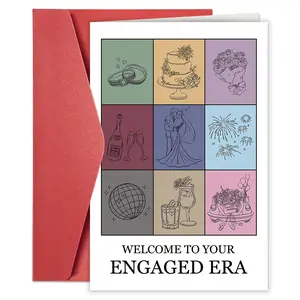 1PC Funny Engagement Card for Friends, Wedding Congratulations for New Couples, Bridal Shower Invitation, Welcome to Your Engaged Era