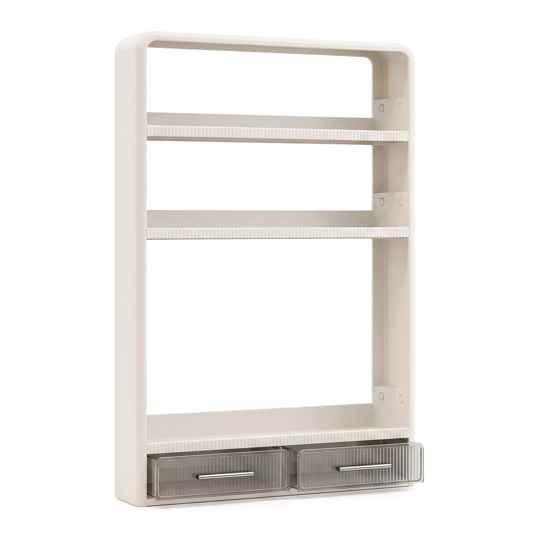 Multi-layer Wall Mounted Storage Rack with Transparent Drawers, Desktop Cosmetic Organizer Shelf, Kitchen Spice Seasoning Storage Cabinet