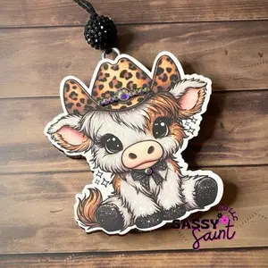 Sassy Saint Miss Priss the Cow Car Freshie - Effective Air Freshener with Aroma Therapy for a Refreshing Car Smell