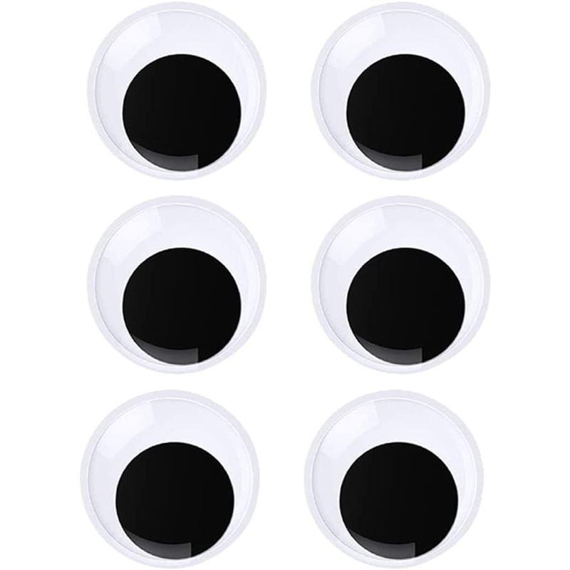 6 count 2.75 Inches Googly Eyes Plastic Wiggle Eyes with Self Adhesive Black White Googly Eyes for DIY Crafts Christmas Halloween Decoration