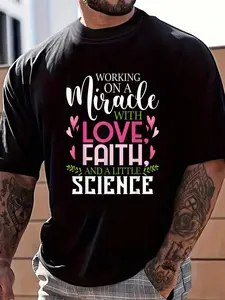 100% Cotton Working On A Miracle - Embryo Transfer IVF Support Pregnancy T-Shirt Women's Men's Graphic Tee Crew Neck summer vacation Tops