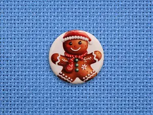 Gingerbread Man Magnetic Needle Minder – Christmas Cross Stitch & Embroidery Accessory