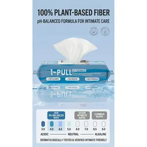 1-Pull Perfection & Regular Flushable Wet Wipes Bundle, 100% Plant-Based, pH-Balanced Intimate Care, Dermatologist Tested, No Clumps No Waste, Septic Safe, 42 Count Pop-Up + 48 Count Resealable Packs
