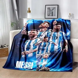 Leo Messi Blanket NO.10 Football Blanket Football Fans Gifts Soft Flannel Blanket Suitable For Sofa Beds Living Rooms Beloved By Both Adults And Children Birthday Gifts Holiday Party Home Decor