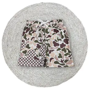 Baby Boys Summer Camouflage Deer Hunting Waffle Stretchy Elastic Waistband Football Baseball Team Shorts Bottoms