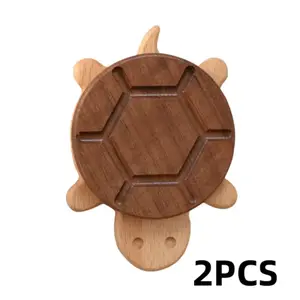 2026 Hot Selling Solid Wooden Turtle Decorative Coasters, 2 Piece Wooden Coasters, Animal Decorative Coasters for Family Gatherings Weddings Outdoor Patio Table Decorations, Decorations, Family Gifts funny