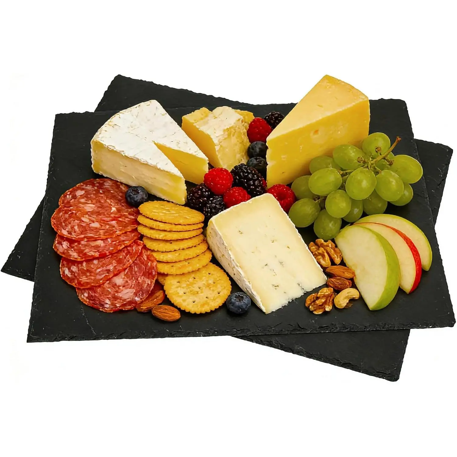 16in x 12in Natural Slate Cheese Board Tray - Food-Contact Safe Stone Plates, Ideal for Party Serving, Gifting