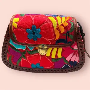 Sanandrez Floral Embroidered Leather Bag