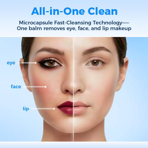 DermaClear Lab All-in-One Gentle Cleansing Balm | Makeup Remover for Face, Eyes & Lips | Sensitive Skin Friendly with PENTA-RICE Centella | Hydrating & Fragrant | Magnetic Spoon Included