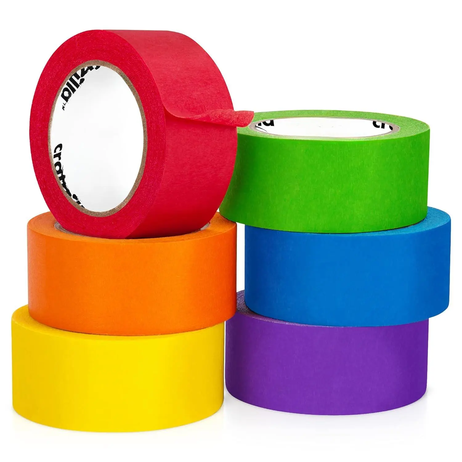 Colored Masking Tape - 6 Roll Multi Pack 10 Yards x 1 Inch Each Colorful Craft for Arts & Crafts  Labeling and Color-Coding
