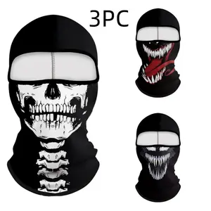 Multiple Halloween 3D Devil Mouth Pattern Balaclava Hat, Breathable Thin Windproof Full Face Mask, Suitable for Cycling Skiing Outdoor Sports, Unisex