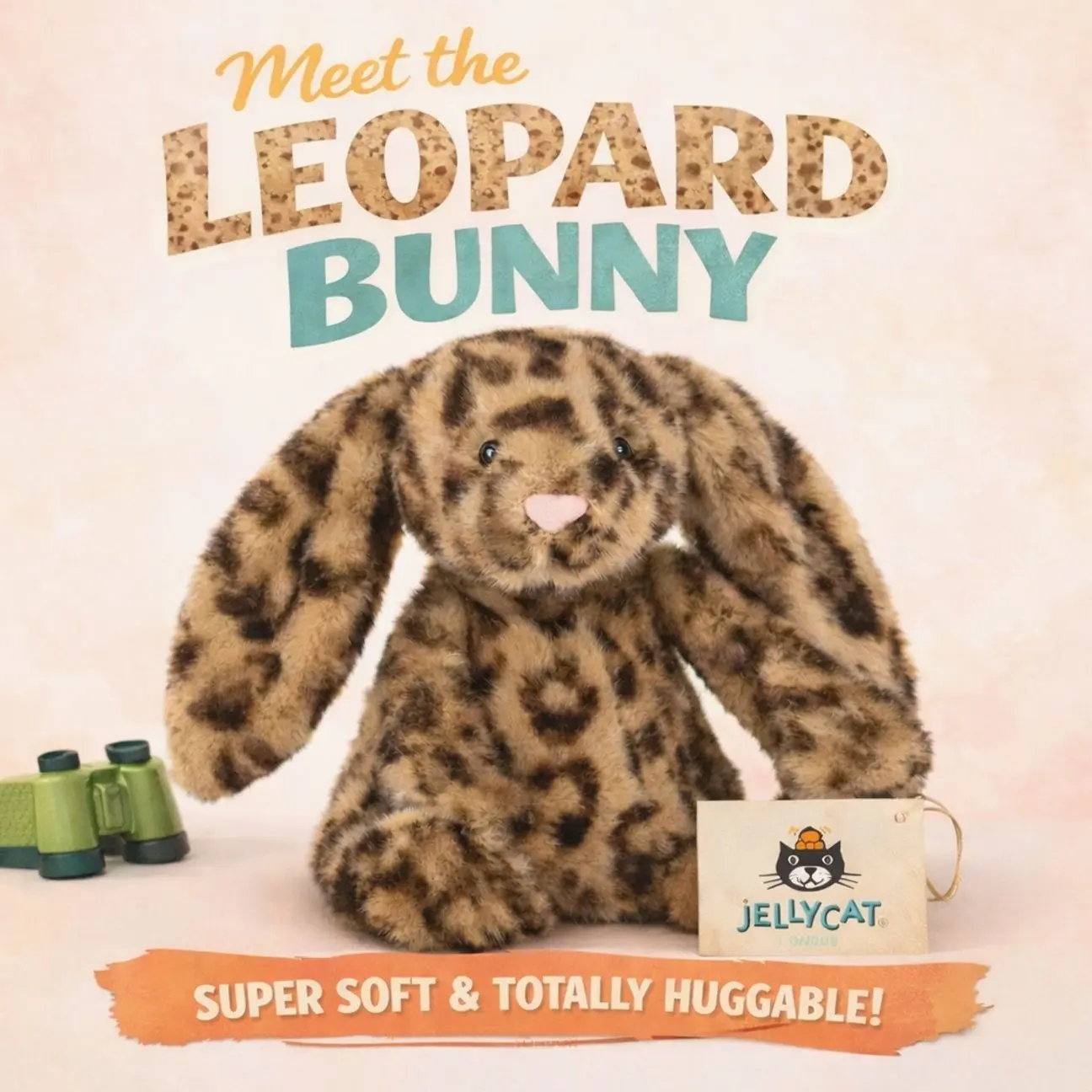 Jellycat Cobblehop Leopard Bunny Plush Exclusive NWT Toy Doll Soft Stuffed Gifts With Dust Bag