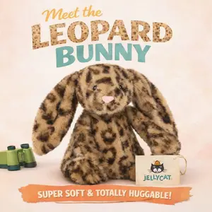 Jellycat Cobblehop Leopard Bunny Plush Exclusive NWT Toy Doll Soft Stuffed Gifts With Dust Bag