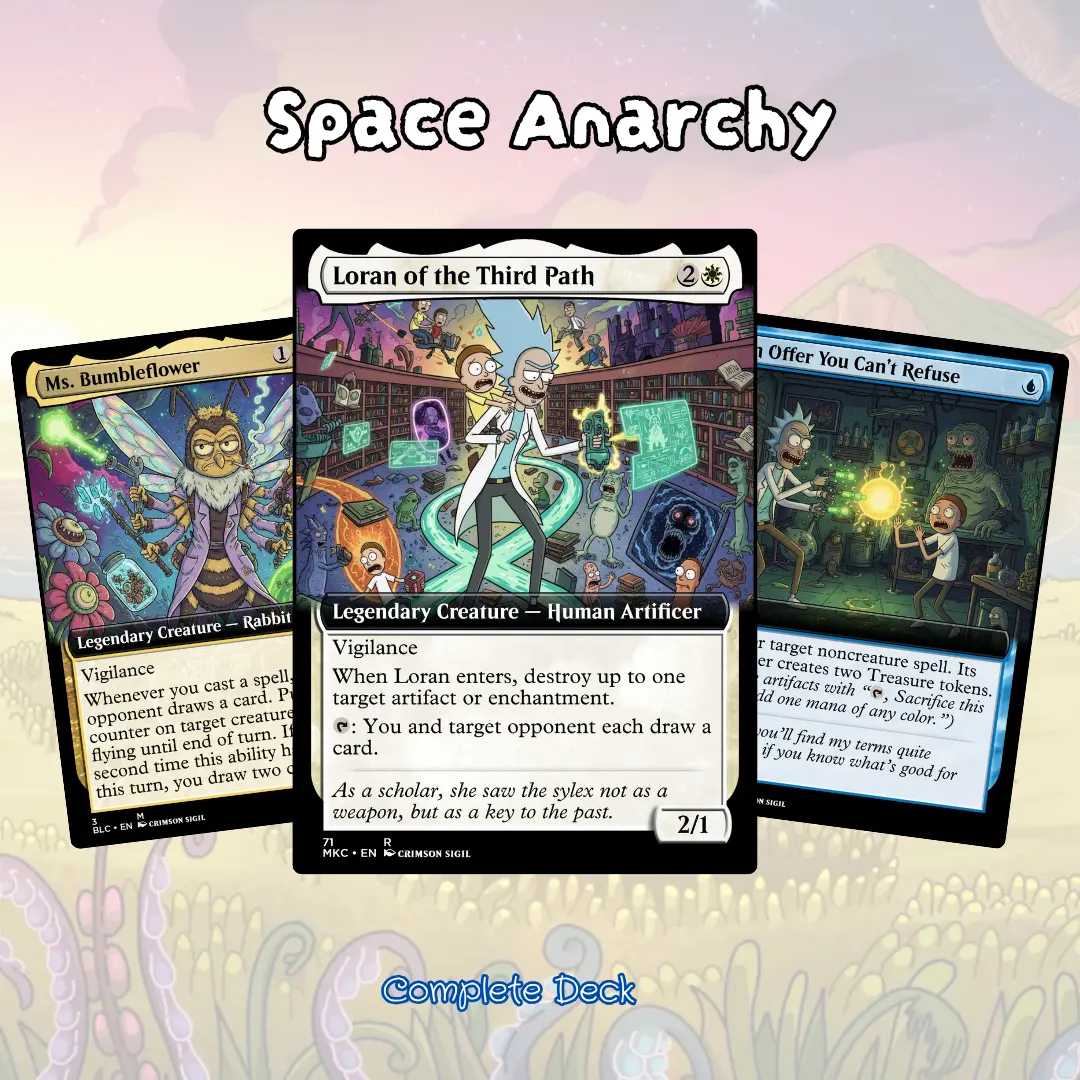 Space Anarchy Commander Deck | Proxy 100+ Card Ready to Play EDH Deck | Sci-Fi Chaos Magic Commander Gift for Players